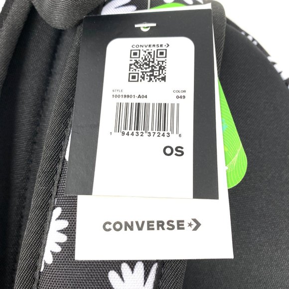 Converse Women's 10019901-A04 Go 2 Daisy Print Black White Flowers Logo Backpack - Picture 6 of 6